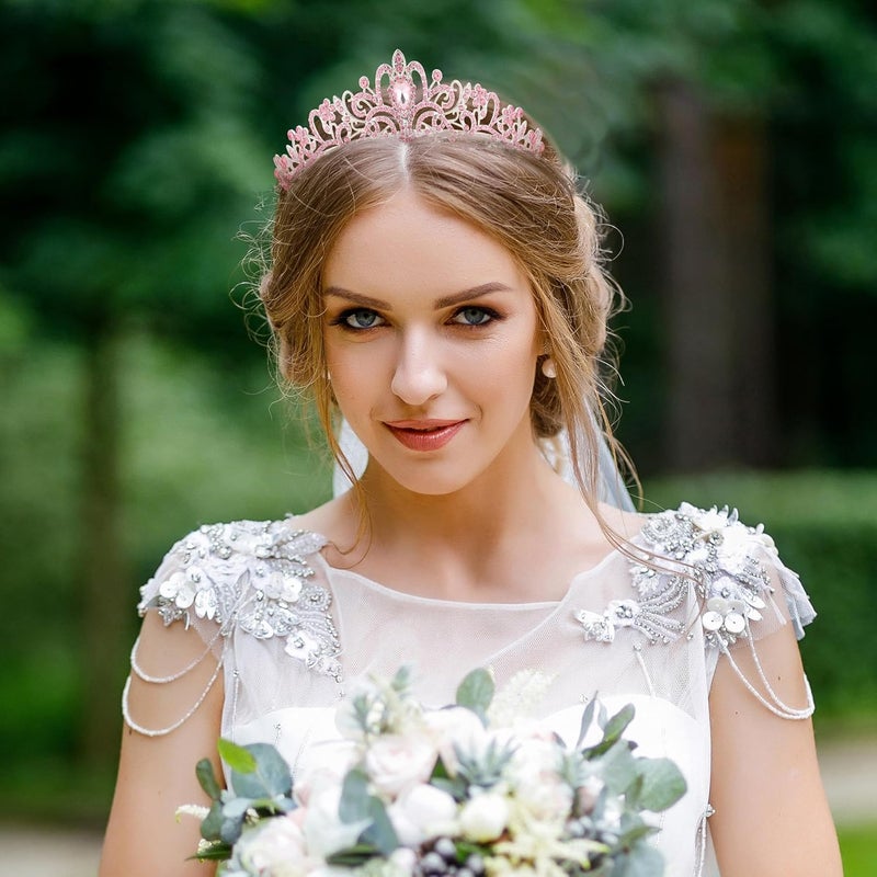 AXX Princess Crown for Women, Crystal Queen Tiaras for Girls Bridal Hair Accessories Gifts for Birthday Wedding Prom, Bridal Party, Pageant, Halloween Christmas Costume - Image 2